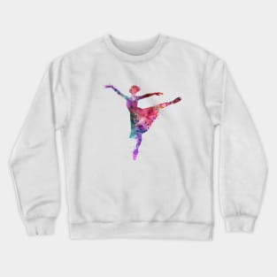 Girl Ballerina Watercolor Dance Gift Crewneck Sweatshirt